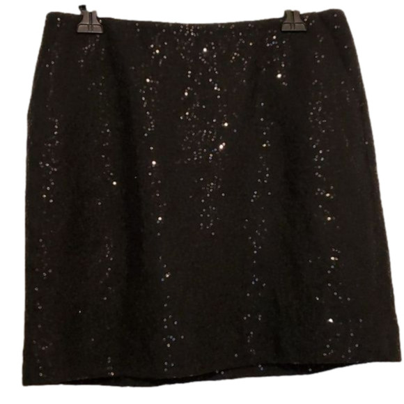 Stunning ANN TAYLOR Black Sequin Skirt Size 6 - Picture 2 of 13